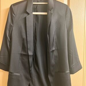 Express Black (Satin Feel) Blazer 3/4 Sleeve